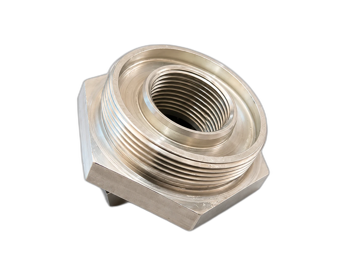 CNC-machined hydraulic filter housing for high-pressure filtration systems